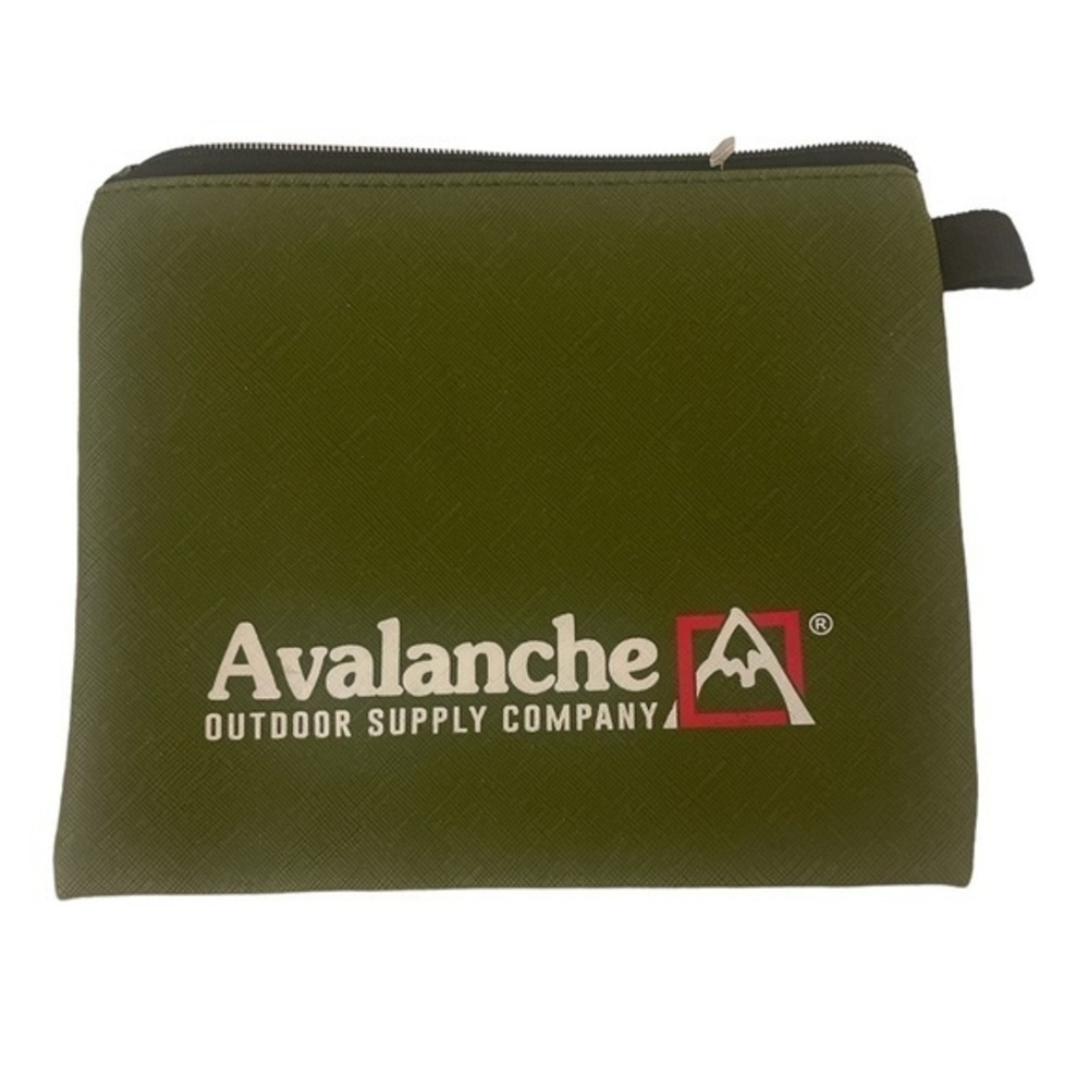Avalanche Outdoor Supply Company Army Green logo mini bag zipper closure New OS